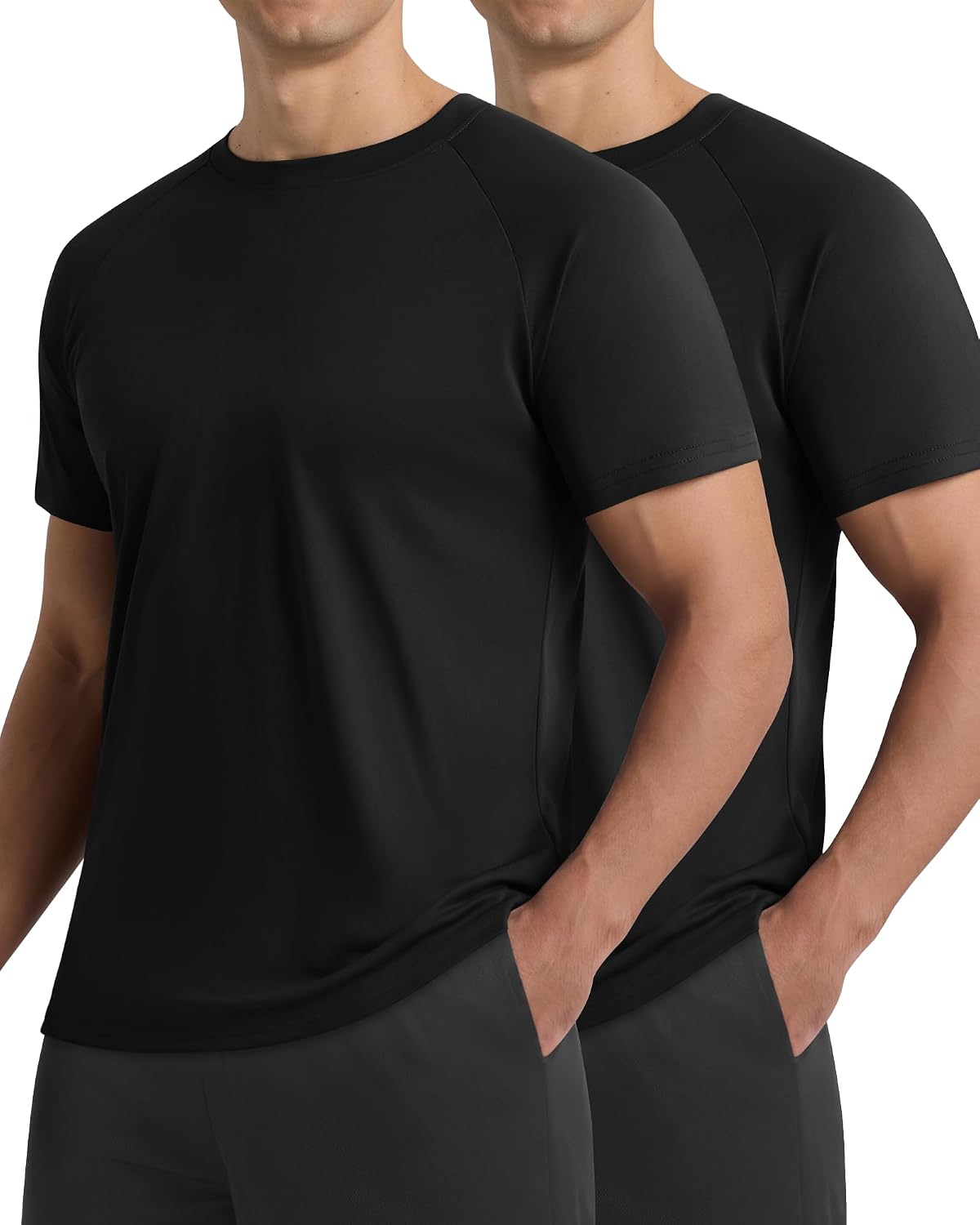 2 Pack Workout Shirts for Men - Casual Quick Dry Men's T-Shirts for Gym